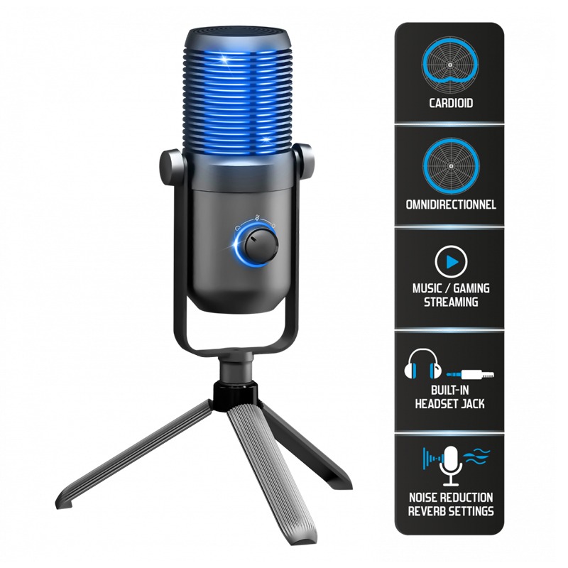 Microphone Gamer SPIRIT OF GAMER EKO900 Double Directivité RGB - Noir - Image 2