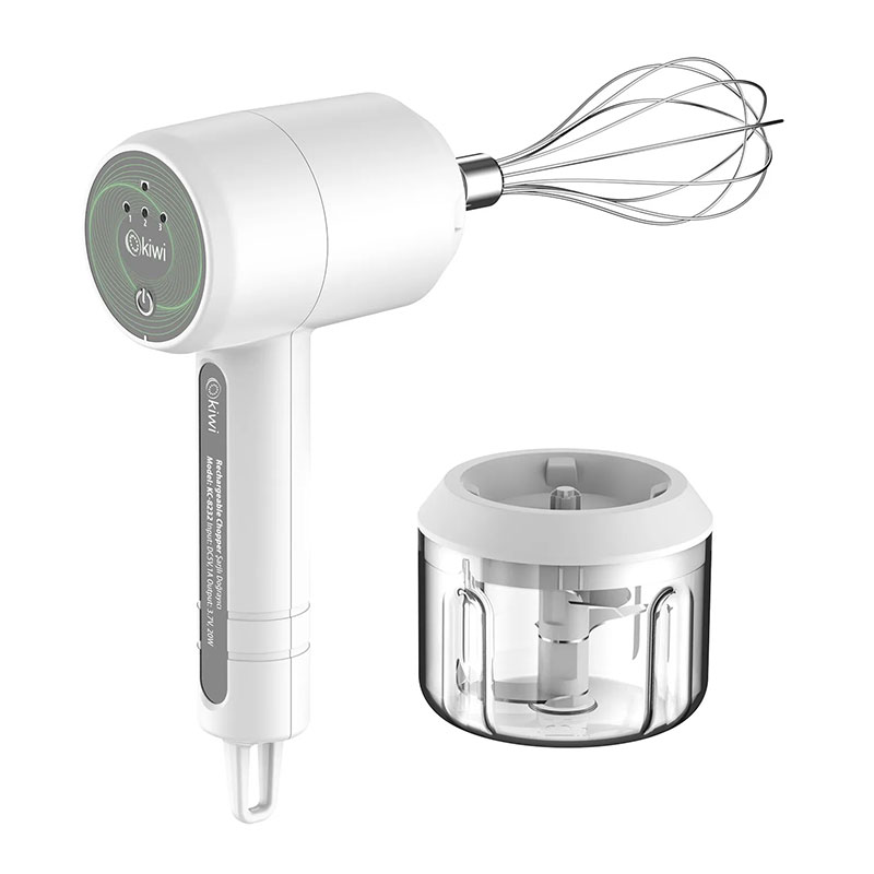Mixeur Hachoir 2 Rechargeable KIWI KC-8232 200ml - Blanc - Image 2