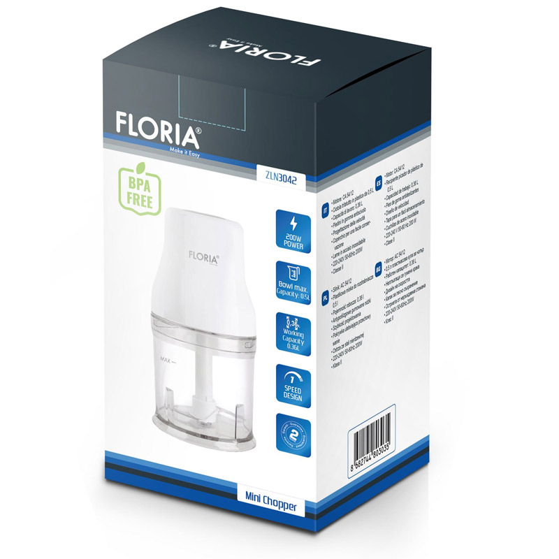 Mini Hachoir FLORIA ZLN3035 200W - Noir - Image 4