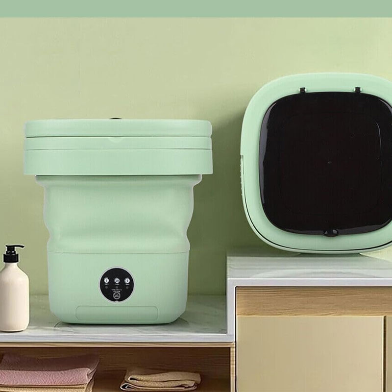 Mini Lave Linge Semi-Automatique Pliante 10L - Vert - Image 2
