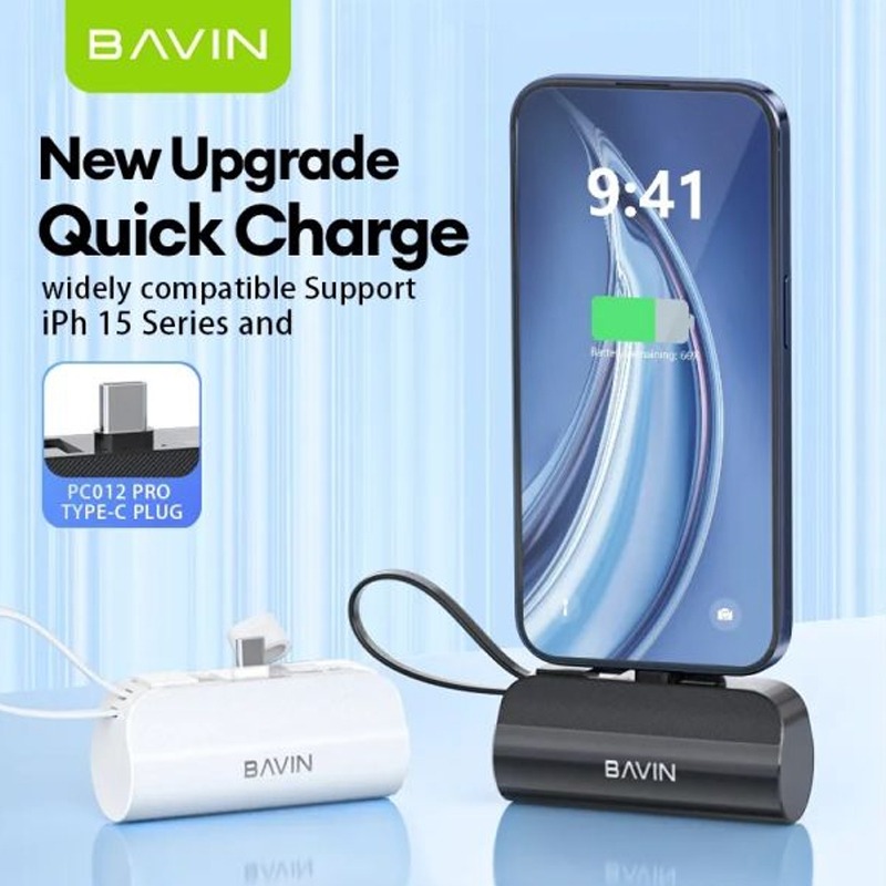 Mini Power Bank BAVIN PC013 5000 mAh - Noir - Image 2
