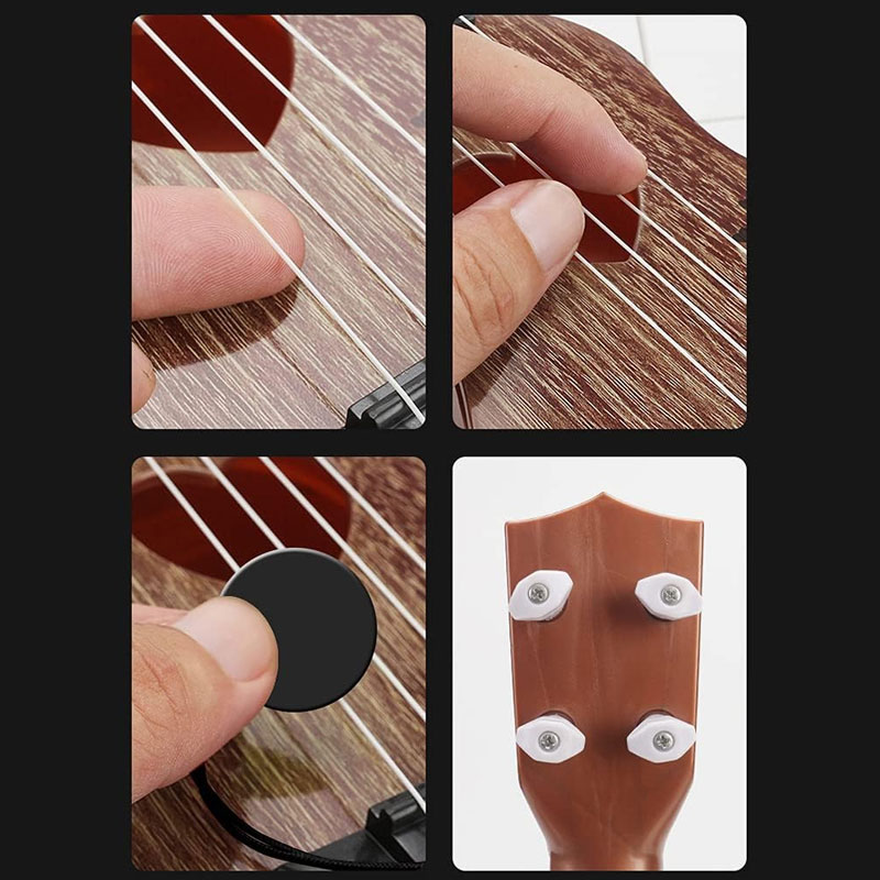 Mini guitare ukulélé pour enfants finition bois - Marron - Image 2