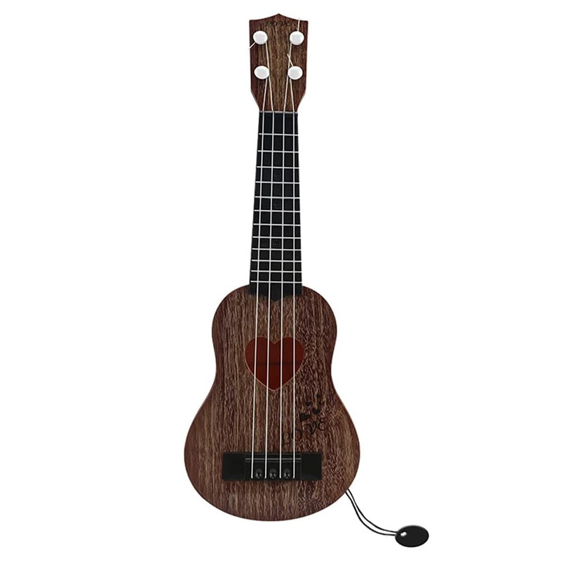 Mini guitare ukulélé pour enfants finition bois - Marron