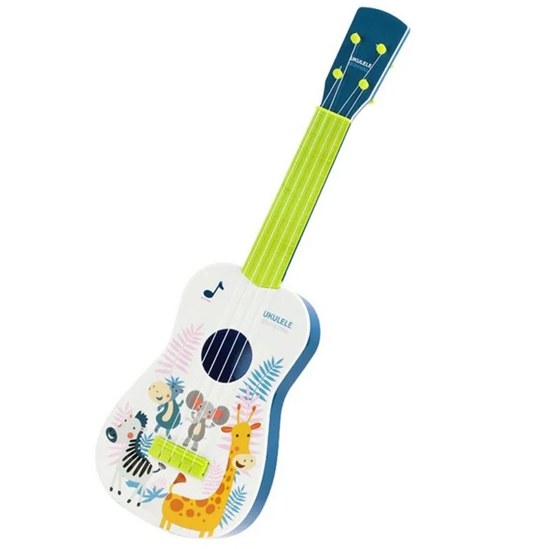 Mini guitare ukulélé pour enfants animaux de savane - Vert