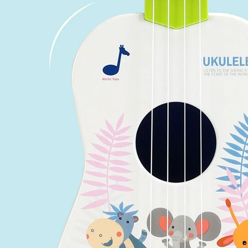 Mini guitare ukulélé pour enfants animaux de savane - Vert - Image 3