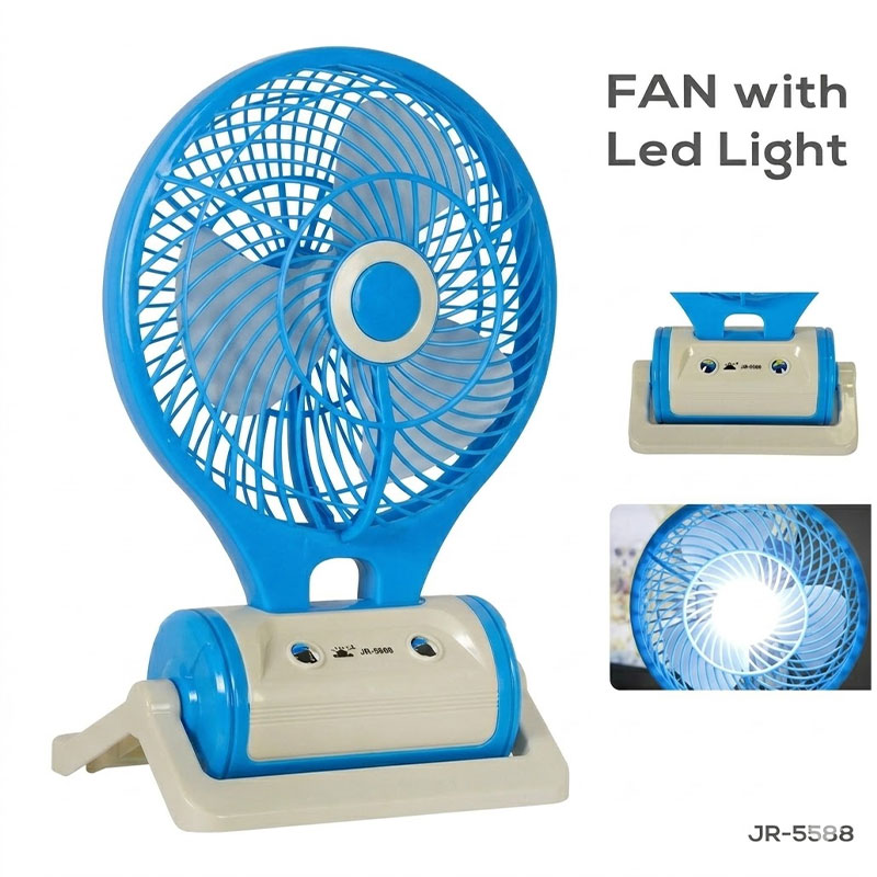 Mini Ventilateu Lampe LED Portable - Bleu - Image 2