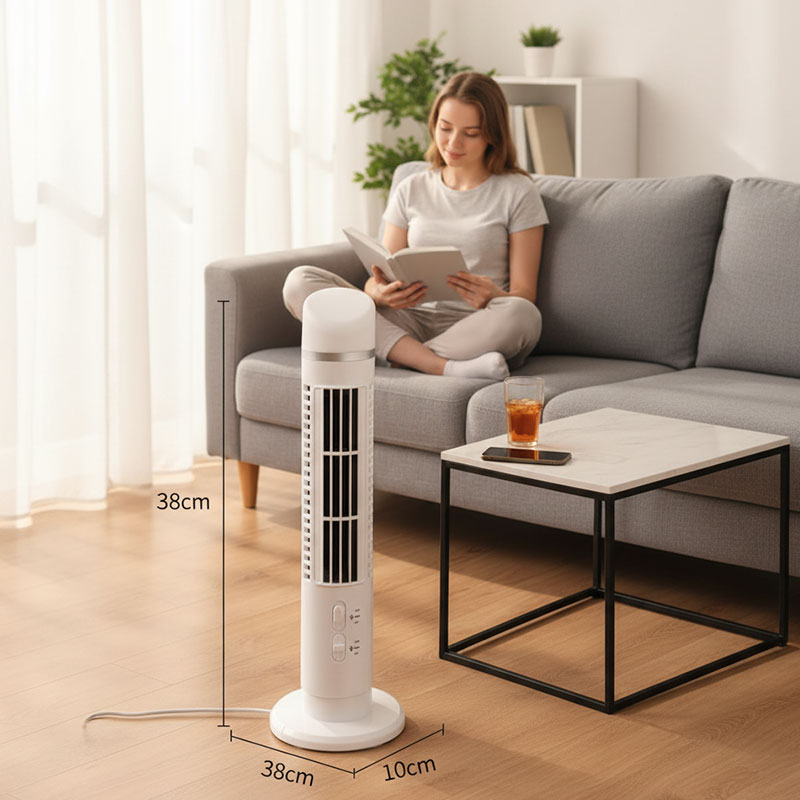 Mini Ventilateur Colonne LED USB Blanc - Image 2