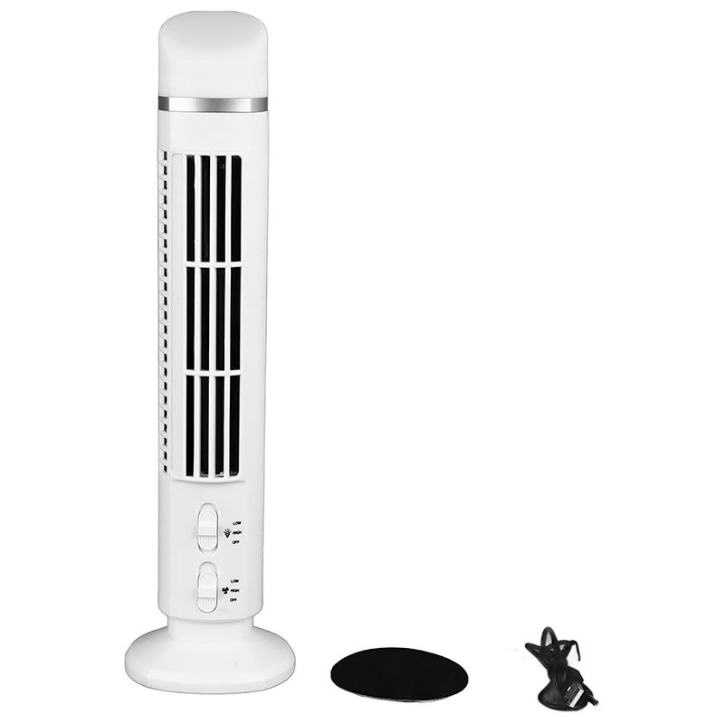 Mini Ventilateur Colonne LED USB Blanc