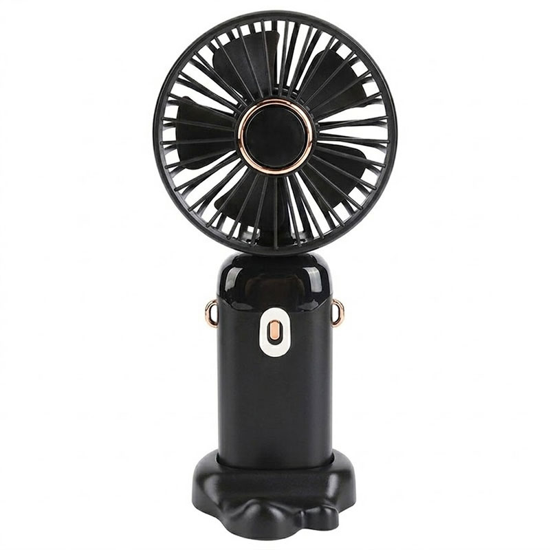 Mini Ventilateur Rechargeable Portatif LED 5 vitesses - Noir