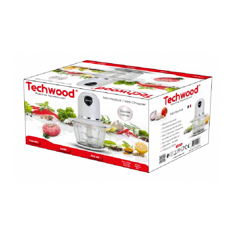 Mini Hachoir TECHWOOD THA-802 300W - Blanc - Image 3