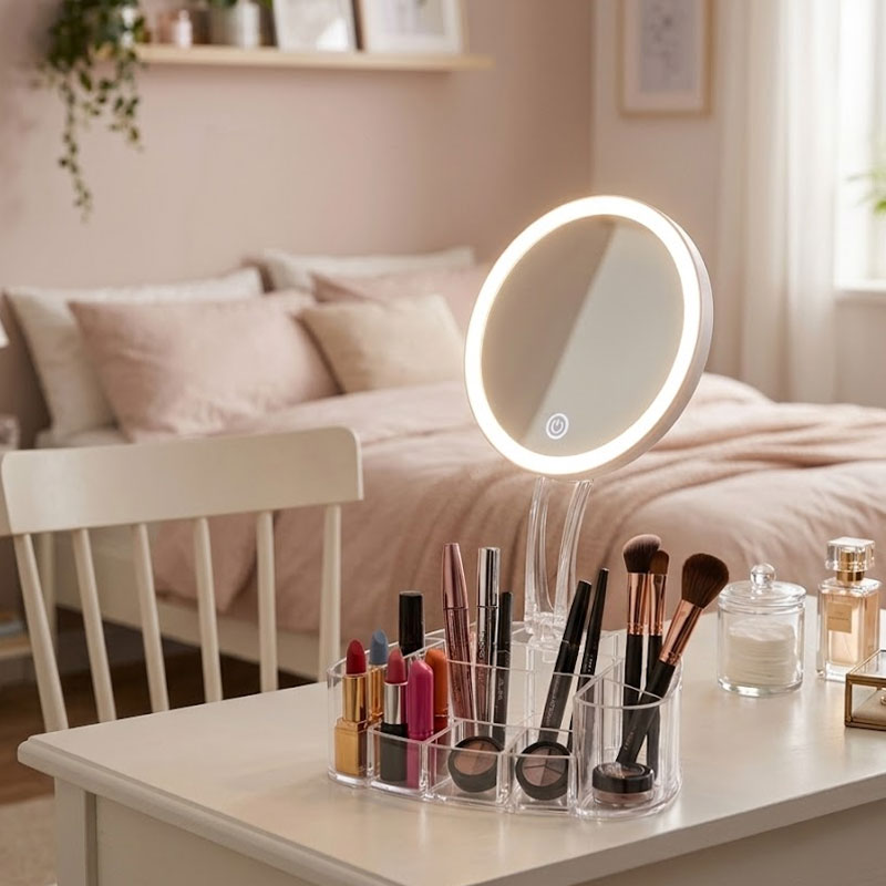 Miroir Cosmétique HH098 Avec Compartiments 26 LED 90° - Image 2
