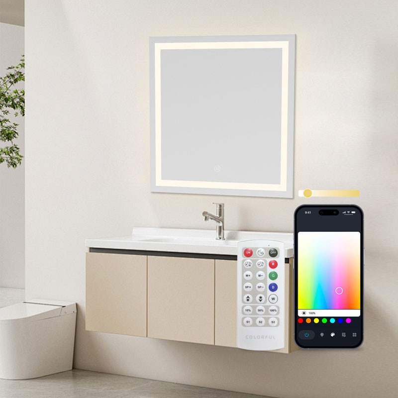 Miroir intelligent KSIX Aqua, antibuée 70x70cm, haut-parleur intégré - Image 3