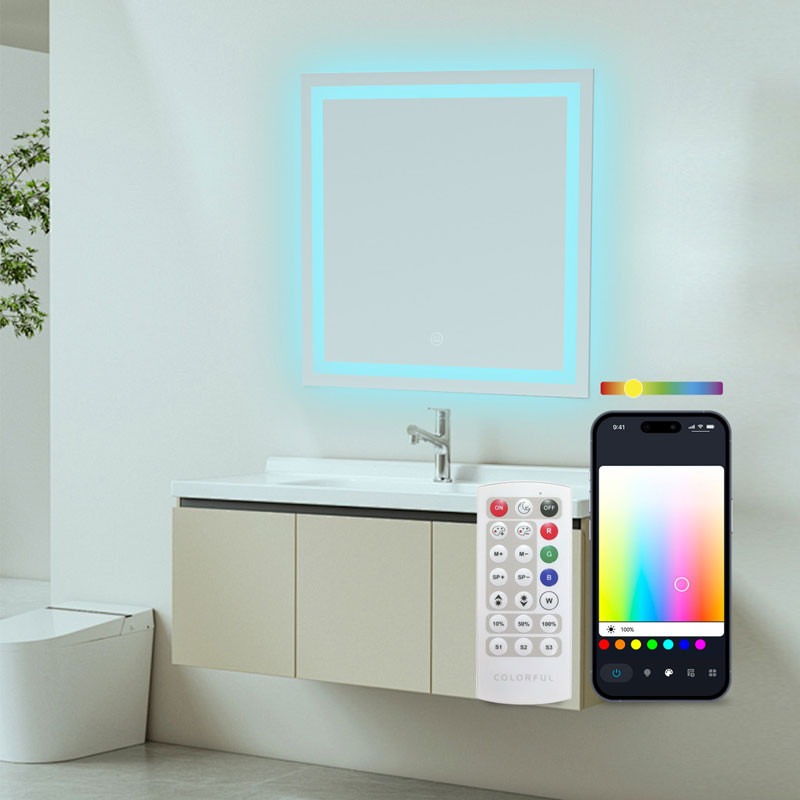 Miroir intelligent KSIX Aqua, antibuée 70x70cm, haut-parleur intégré - Image 4