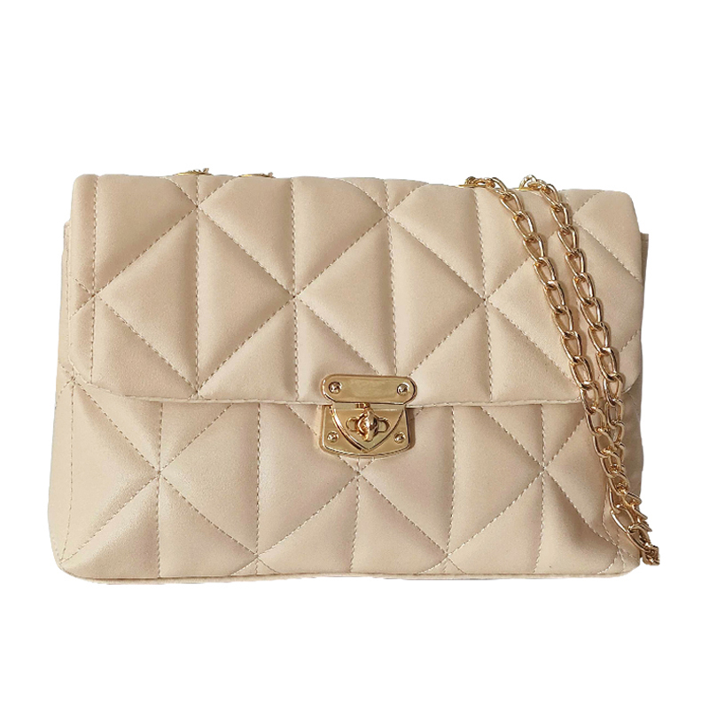 Sac Bandoulière MODALINE MISHKA avec Chaine - Beige Nude & Gold