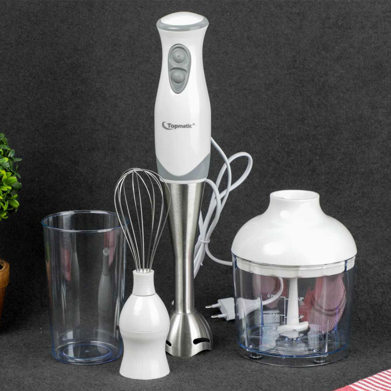 Mixeur Plongeant 4en1 TOPMATIC ESMS-250-2 250W - Blanc - Image 2