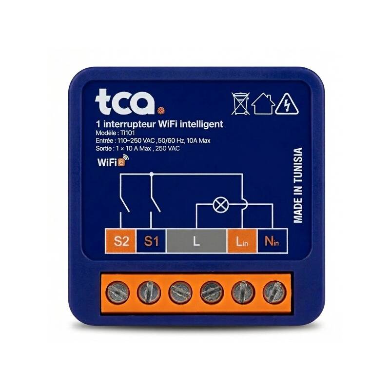 Module WiFi Intelligent TCA TI101 10A 1 Relais