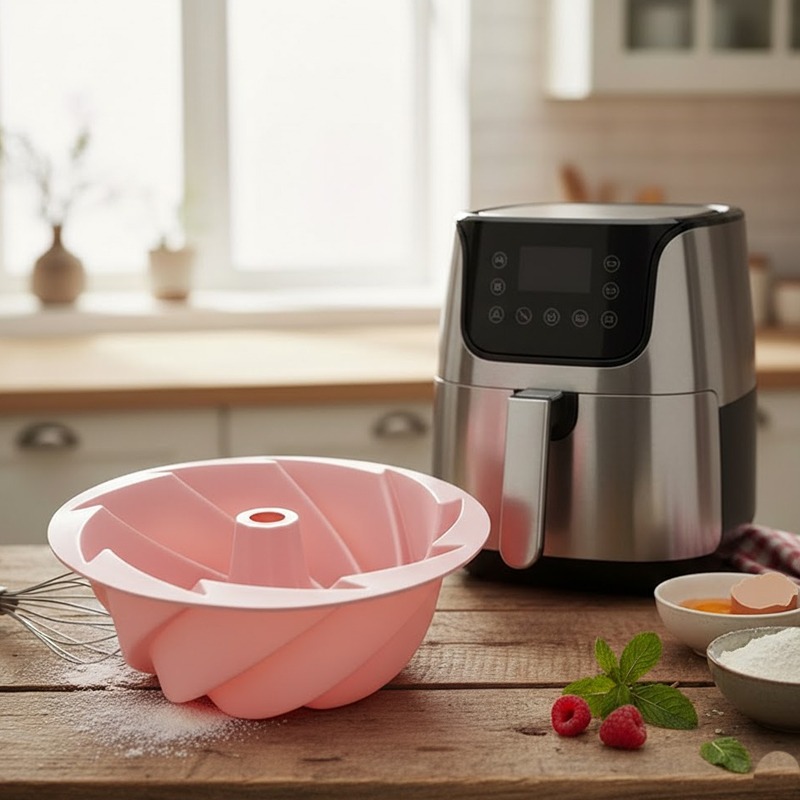 Moule En Silicone Pour Les Friteuses Sans Huile Réutilisable - Rose - Image 2