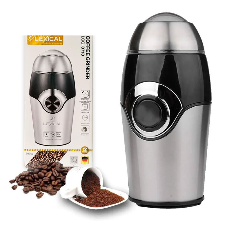 Moulin à café LEXICAL LCG0710 200W - Inox&Noir