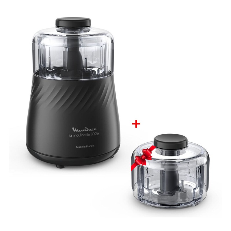 Moulinette MOULINEX DPA7R8M2 1000W - Noir + Faitout avec Couvercle 24 cm - Image 2
