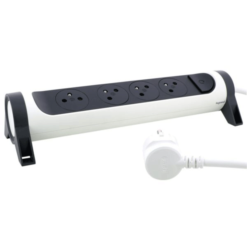 Multiprise LEGRAND 4X2PP+T 3M - Blanc et Gris foncé - Image 2