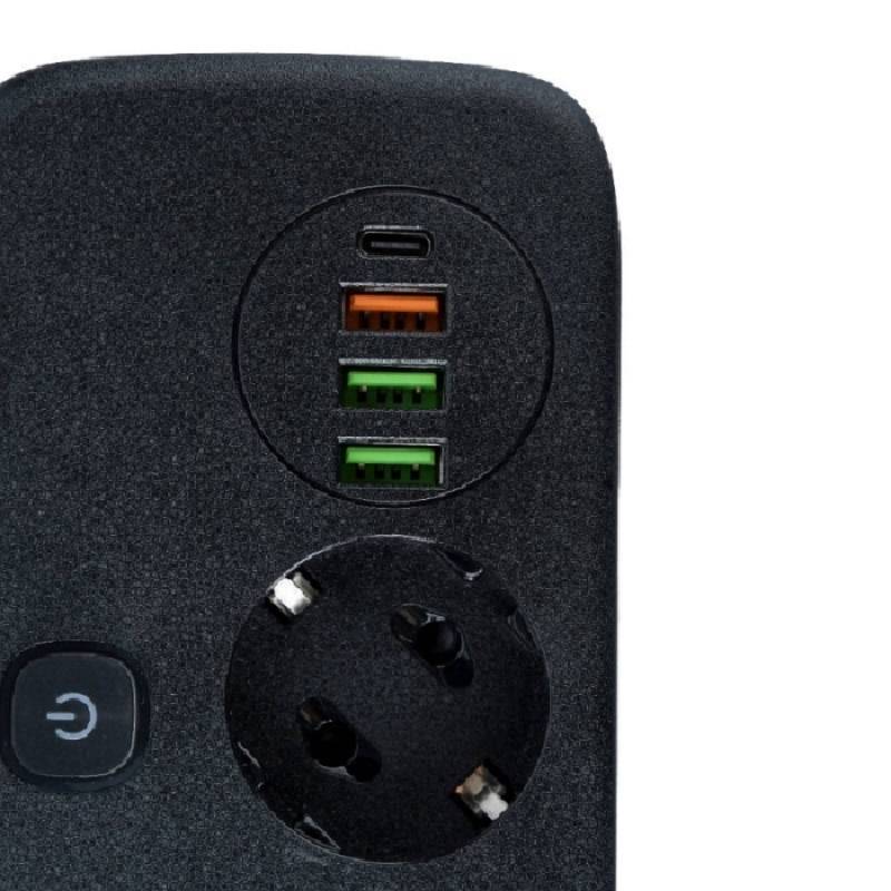 Multiprise SLM T2435 2 Prise, 3 USB, 1 USB-C - Noir - Image 2