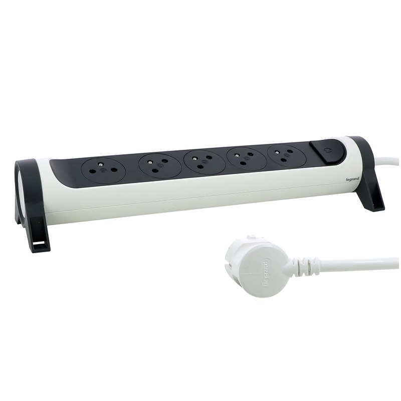 Multiprises LEGRAND 5 Ports 1.5M - Blanc et Gris - Image 2