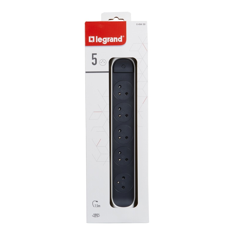 Multiprises LEGRAND 5 Ports 1.5M - Blanc et Gris - Image 4