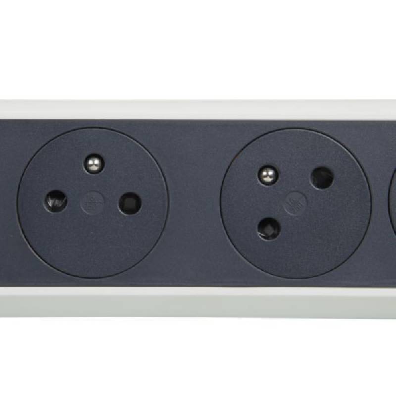 Multiprises LEGRAND 5X2P+T 3M - Blanc et Gris Foncé - Image 2