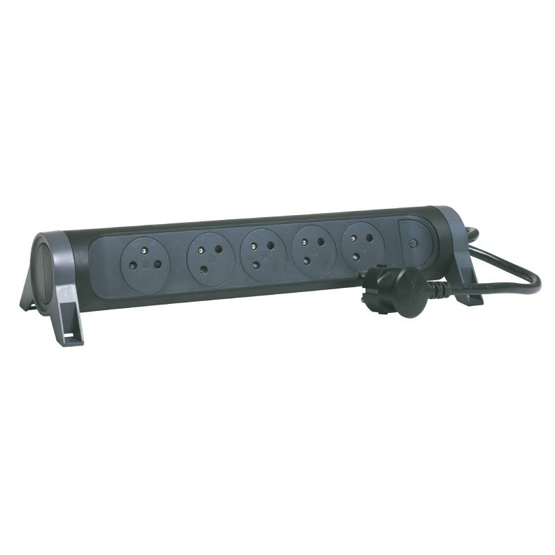 Multiprises LEGRAND 5 Prises 2P+T 1.5M - Noir & Gris Foncé