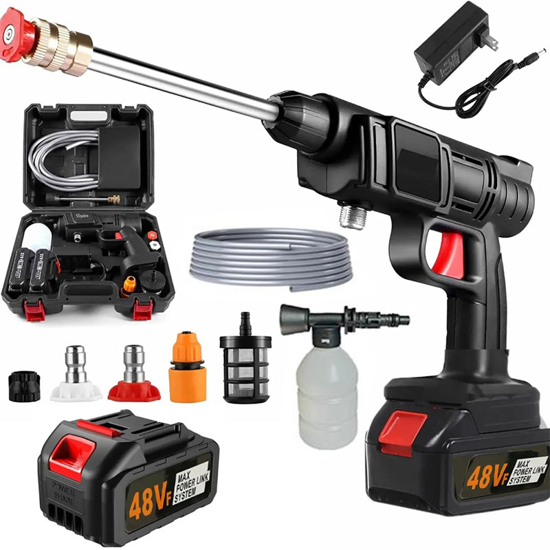 Nettoyeur Haute Pression Sans Fil Portable Avec 2x Batteries 48V