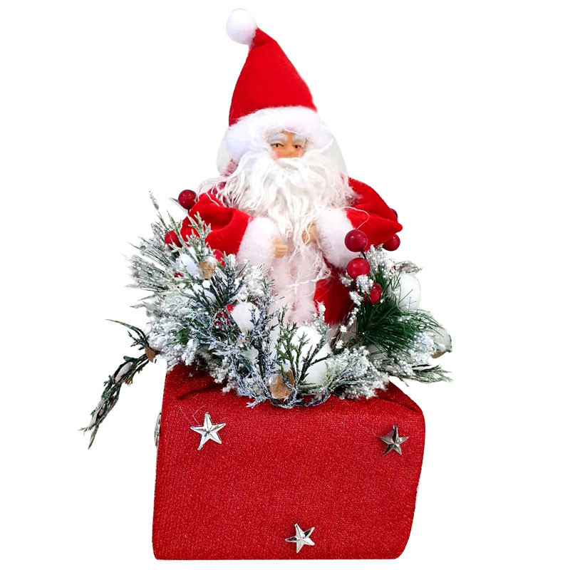 Figure Décoration De Père Noël avec Vêtements - Rouge & Blanc (NO201)