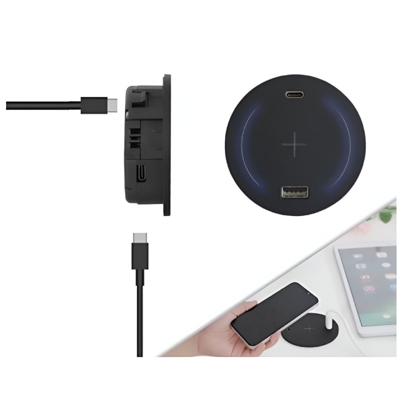 Œillet d'alimentation 60 mm avec charge sans fil et USB - Image 3