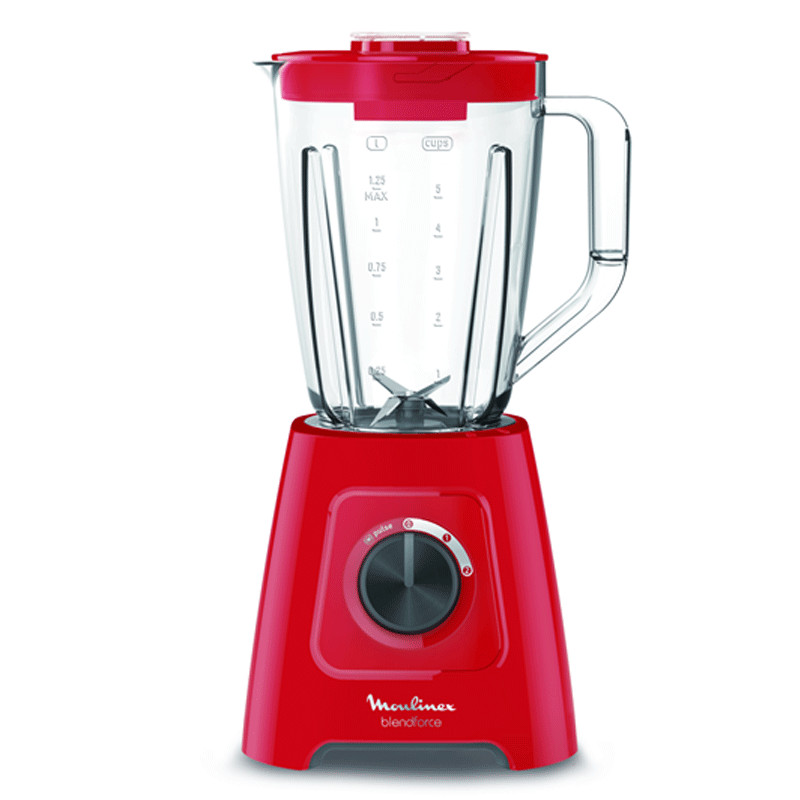 Moulinex LM420510 blender 2 L Mélangeur de table 550 W Rouge, Transparent, Photo boutique MyTek chez MyTek