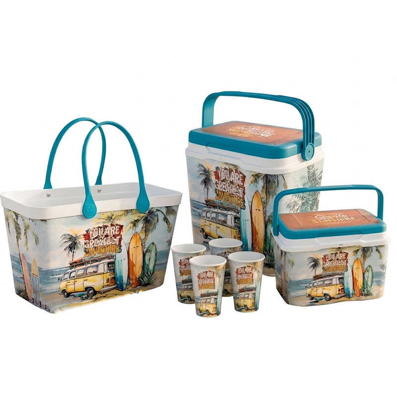 Pack de Glacière COOL BOX 28L & 8L avec 4x Goublets & Couffin - Marron
