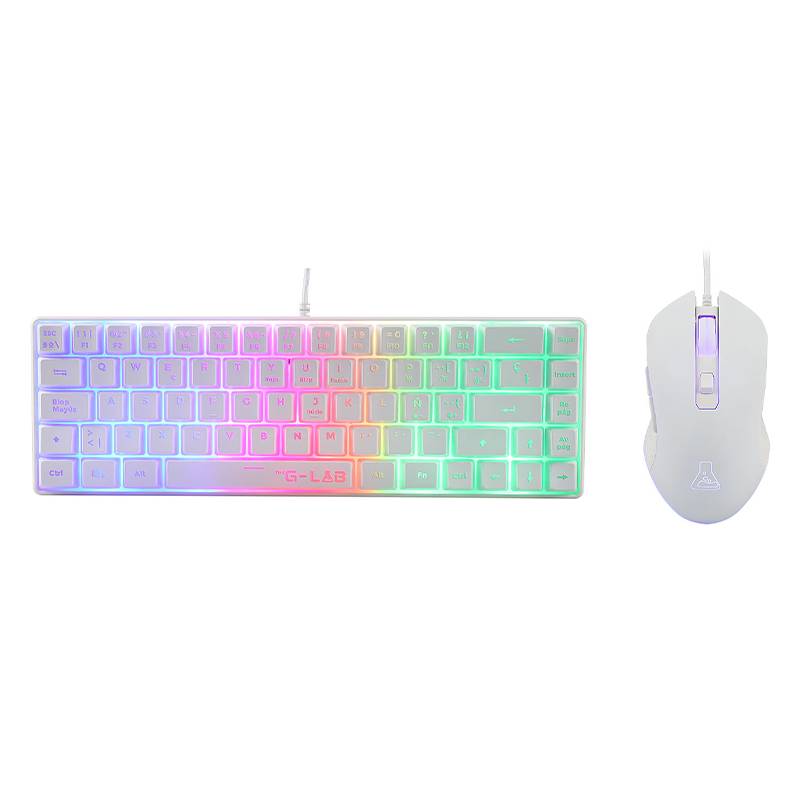 Ensemble Clavier Souris Gaming G-Lab Combo HYDROGEN 2 en 1 - Blanc