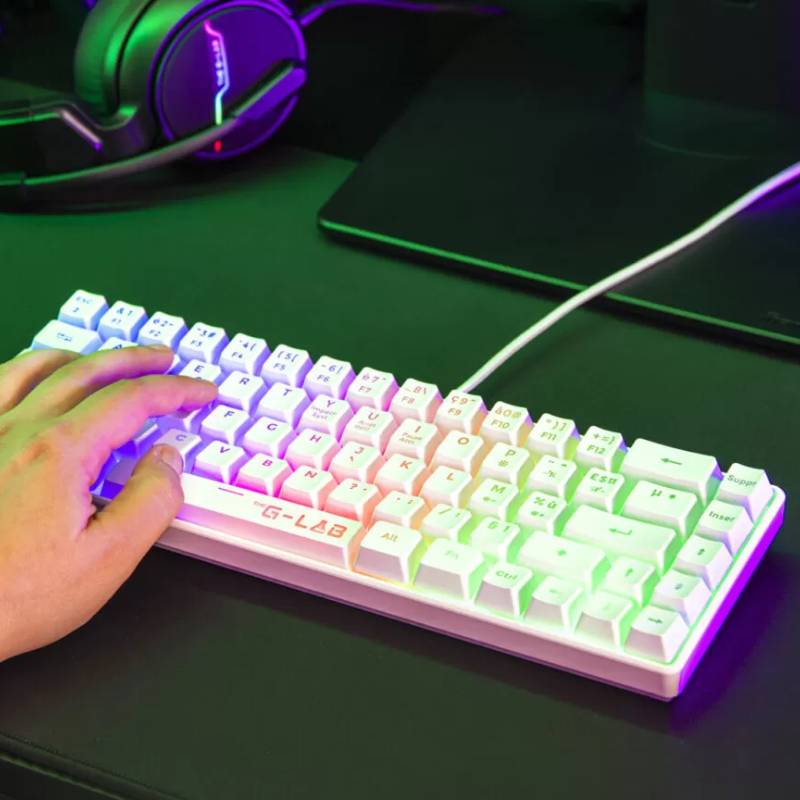 Ensemble Clavier Souris Gaming G-Lab Combo HYDROGEN 2 en 1 - Blanc - Image 2