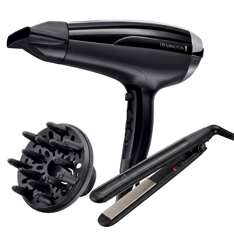 Pack Cheveux REMINGTON : Lisseur S1370 + Sèche Cheveux D5215