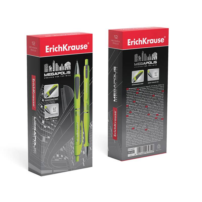 Pack de 12 Porte-Mines ErichKrause Megapolis Concept 0.7 mm НВ - Image 3
