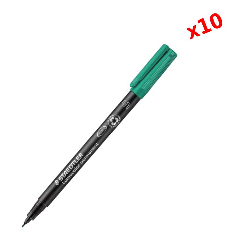 Staedtler 313-2 marqueur indélébile Pointe ogive Vert 10 pièce(s), Photo boutique MyTek chez MyTek