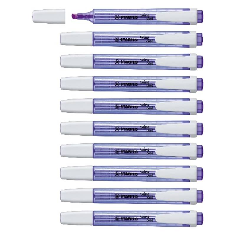 Pack de 10 Surligneurs STABILO Swing Cool - Lavande