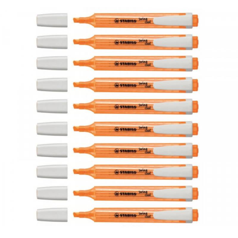 Pack de 10 Surligneurs STABILO Swing Cool - Orange