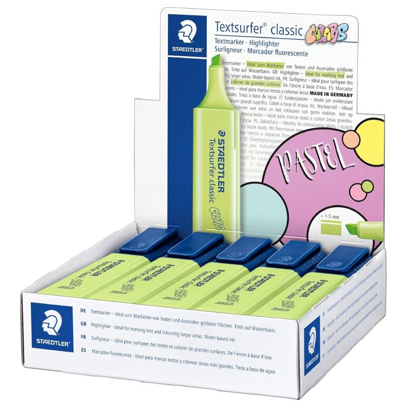 Pack de 10 Surligneurs STAEDTLER TEXTSURFER Classic - Vert Menthe