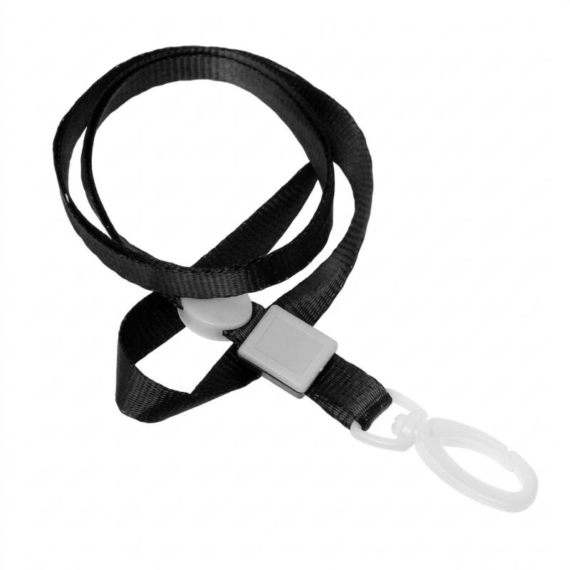 pack de 100 Cordons Satin à Pince Plastique 15mm/85cm Noir