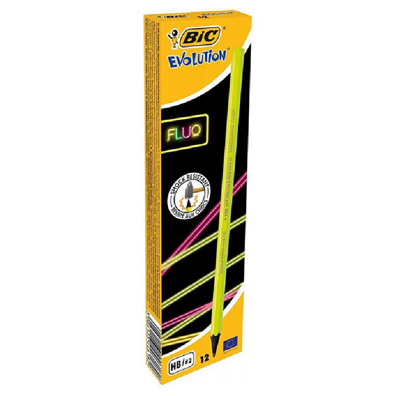 Pack de 12 Crayons BIC Eco Évolution Fluo Noir - 446182