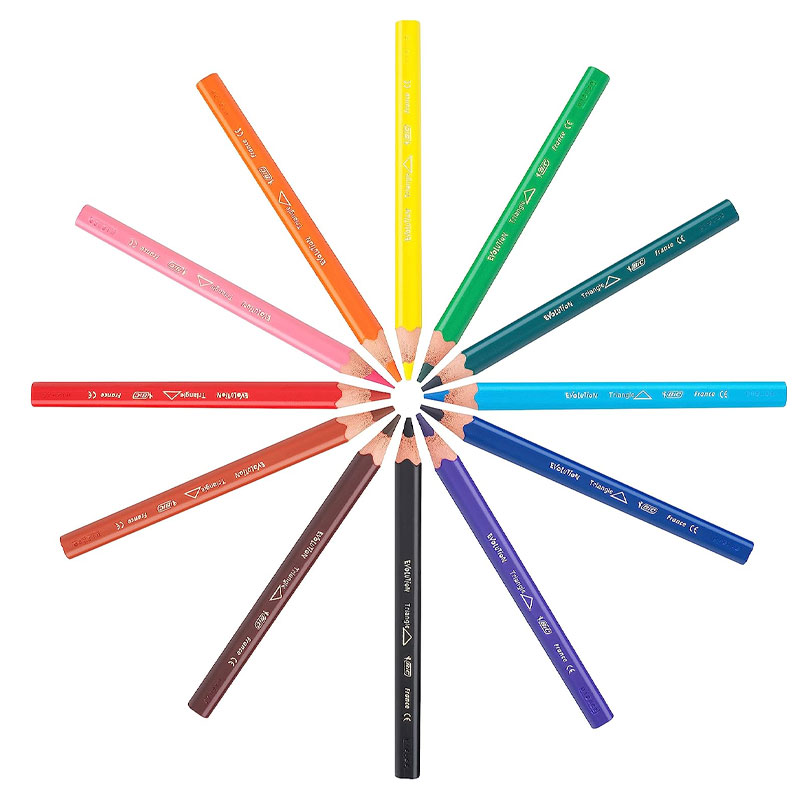 Pack de 12 Crayons Couleurs BIC Kids Evolution Triangle ECOlutions - Image 2