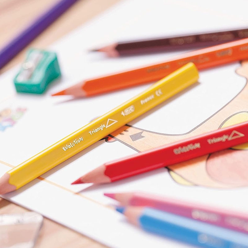 Pack de 12 Crayons Couleurs BIC Kids Evolution Triangle ECOlutions - Image 3