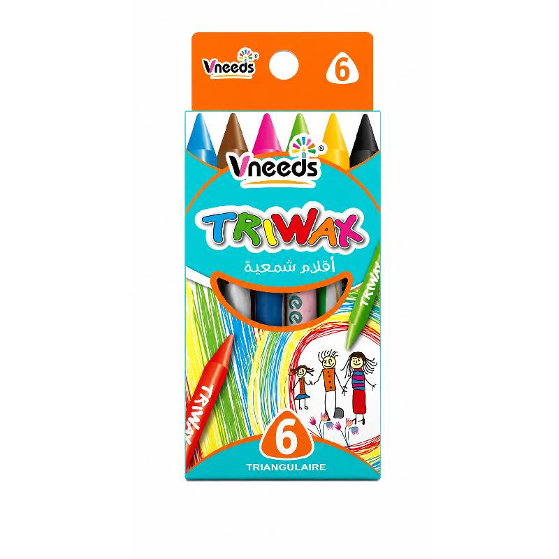 Pack de 6 crayons de Cire VNEEDS Petit Modèle Couleur Assortis