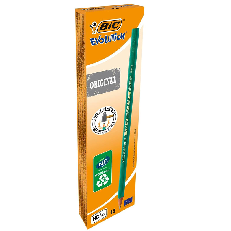 Pack de 12 Crayons BIC Evolution Ecolutions - Noir