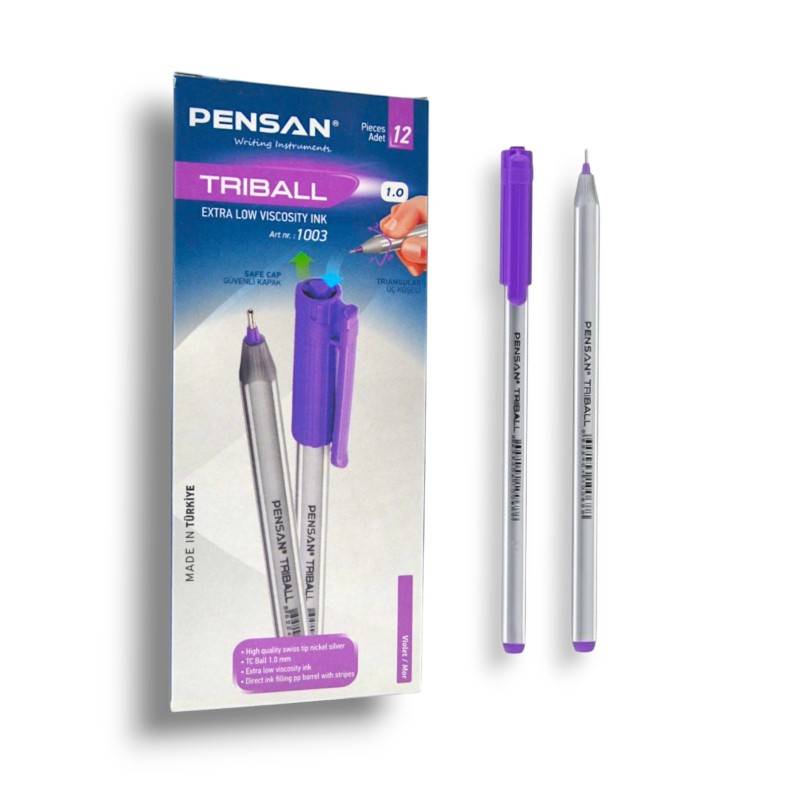 Pack de 12 Stylos à Bille PENSAN Triball - Violet