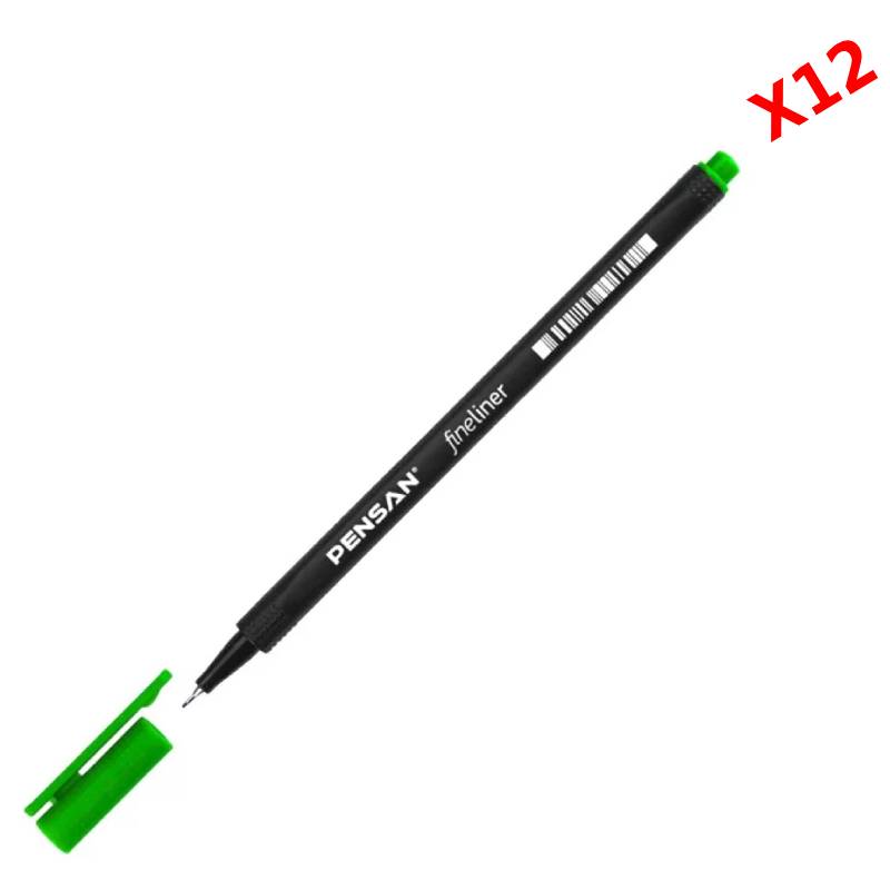 Pack de 12 Stylos Feutre PENSAN TRIPLUS Fine Liner - Vert Pistache